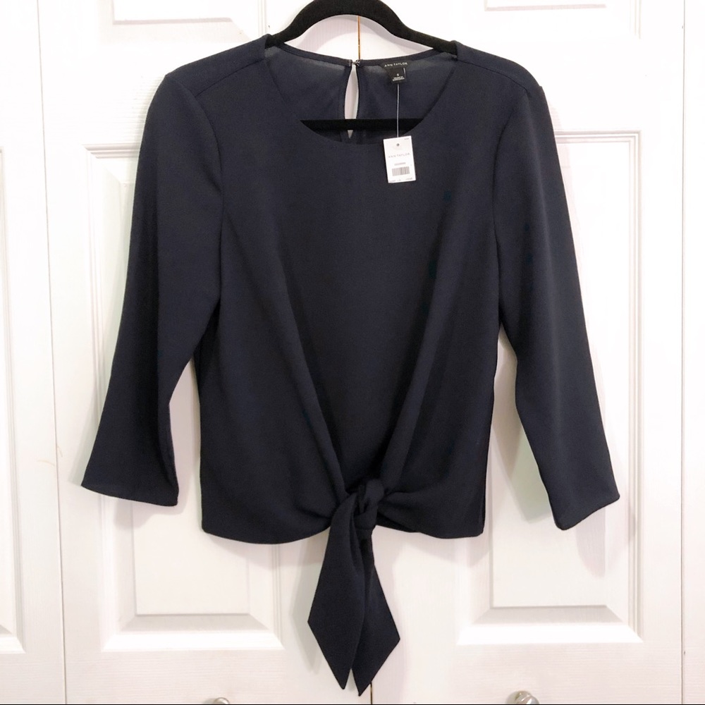 NWT - Ann Taylor Tie Front Blouse